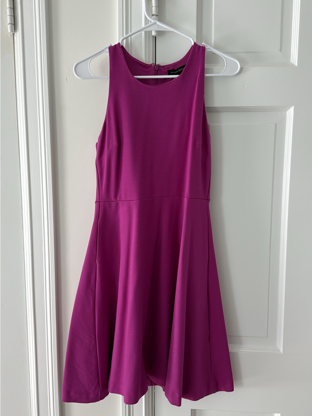 Like New Banana Republic Sleeveless Fuchsia Fit-and-Flare Dress